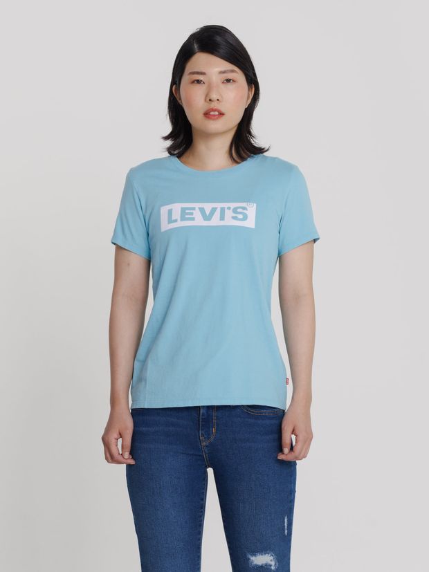 Camiseta Marca Levi's® De Hombre Con Cuello Redondo En Tono Celeste Con Logo En El Pecho |